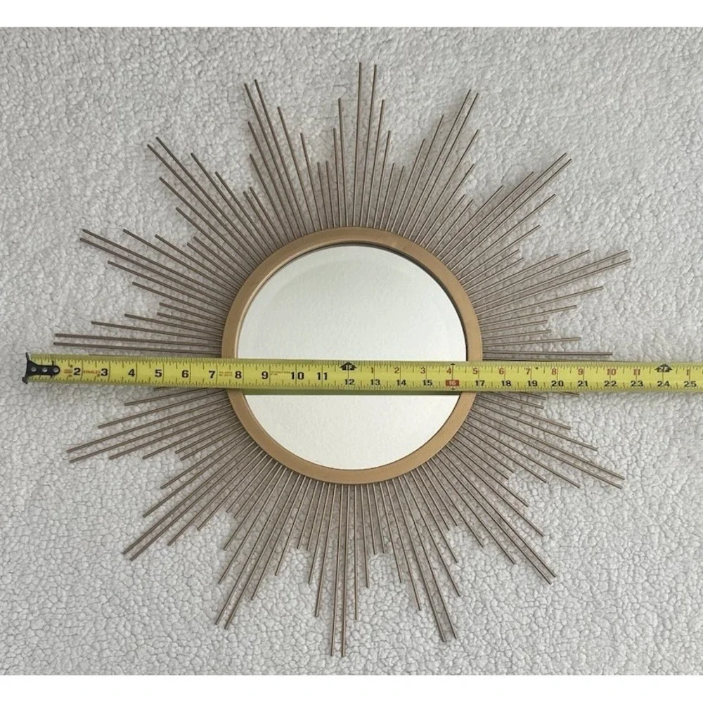 Gold Sunburst Mirror Metal Starburst Mirrors Mid-Century Modern Boho Large 23